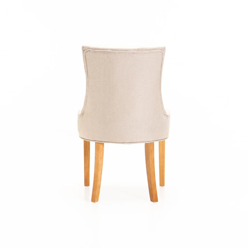 Kia Bloom Fabric Dining Chair - Cream/ Natural