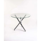 Janney 90cm Round  10mm  Temp Glass Top Dining Table