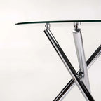 Janney 90cm Round  10mm  Temp Glass Top Dining Table