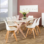 Rute Wooden Leg Dining Chair - White