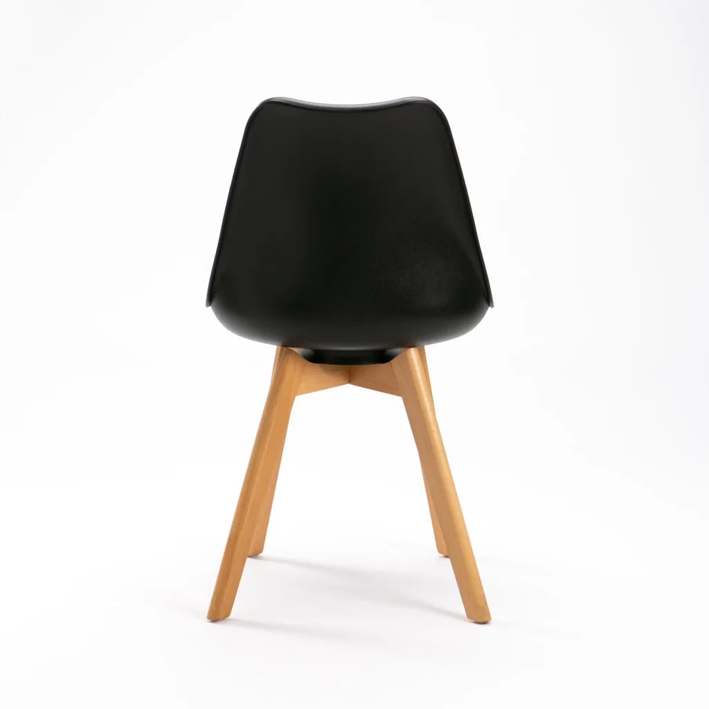 Rute Wooden Leg Dining Chair - Black