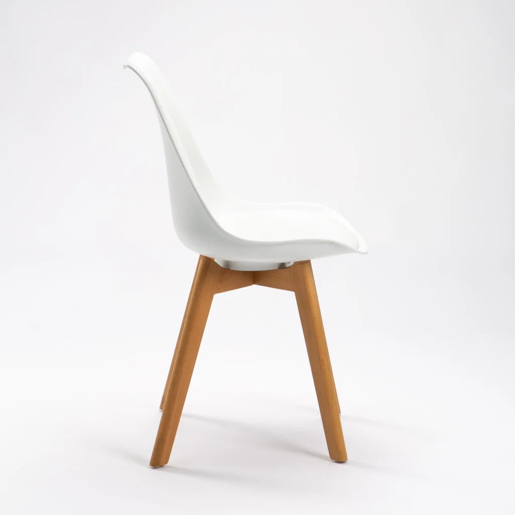 Rute Wooden Leg Dining Chair - White