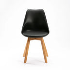 Rute Wooden Leg Dining Chair - Black