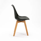 Rute Wooden Leg Dining Chair - Black
