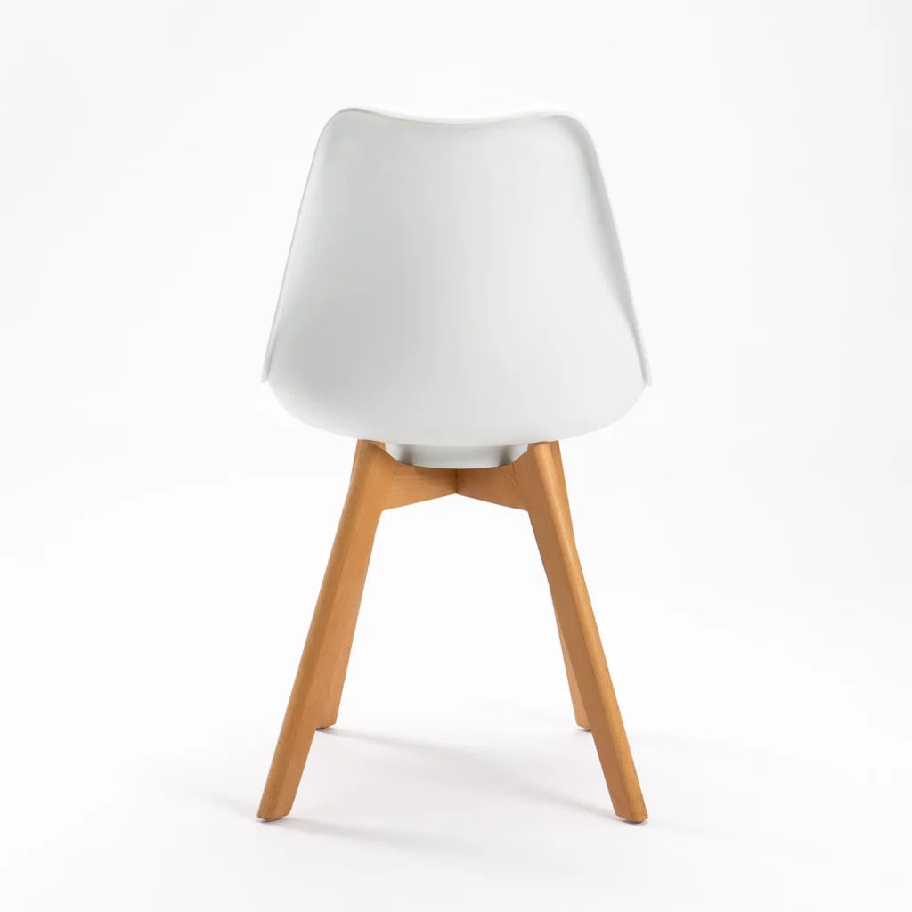 Rute Wooden Leg Dining Chair - White