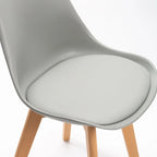 Rute Wooden Leg Dining Chair - Grey