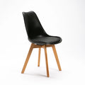 Rute Wooden Leg Dining Chair - Black