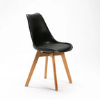 Rute Wooden Leg Dining Chair - Black