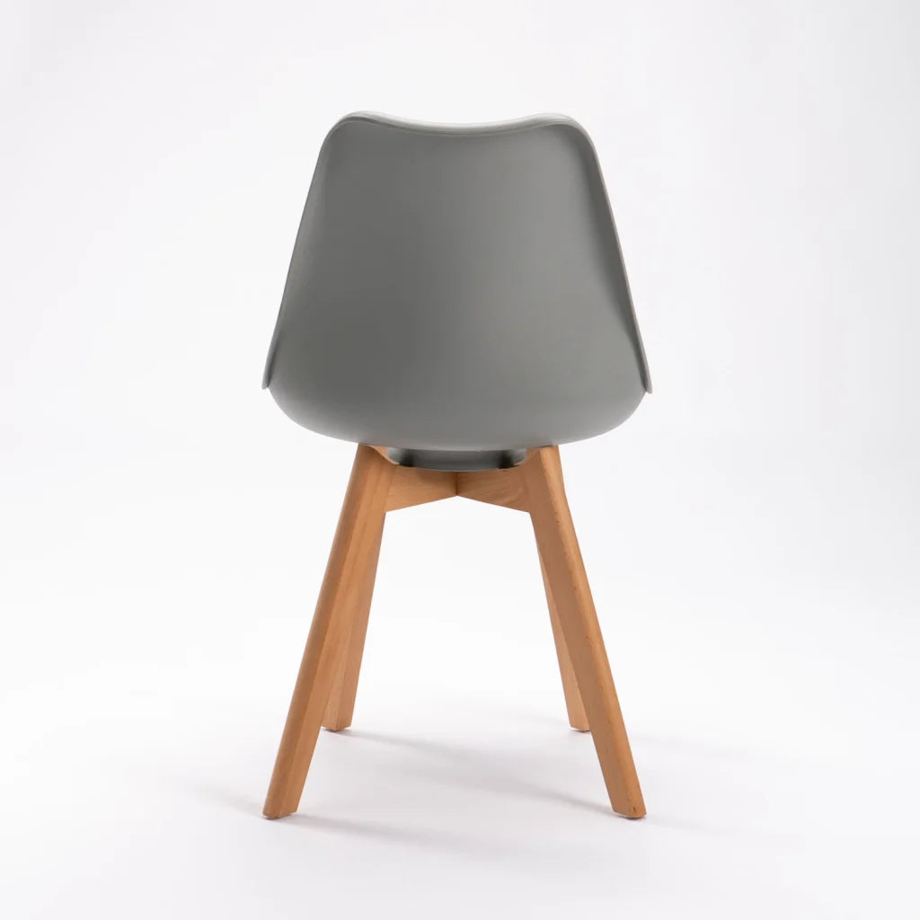 Rute Wooden Leg Dining Chair - Grey
