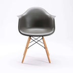 Rentia Wooden Leg Armchair - Dark Grey