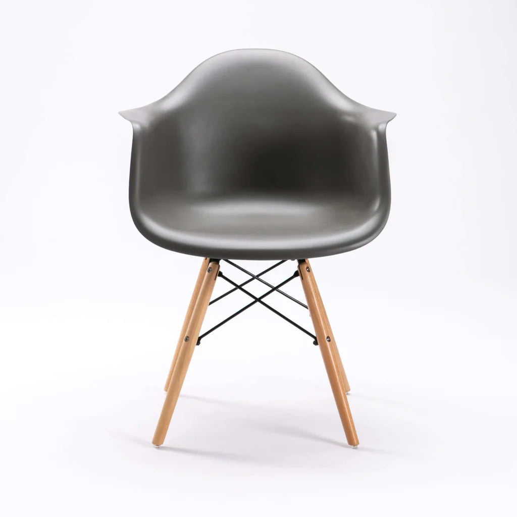 Rentia Wooden Leg Armchair - Dark Grey