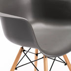 Rentia Wooden Leg Armchair - Dark Grey