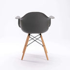Rentia Wooden Leg Armchair - Dark Grey