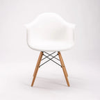 Rentia Wooden Leg Armchair - White