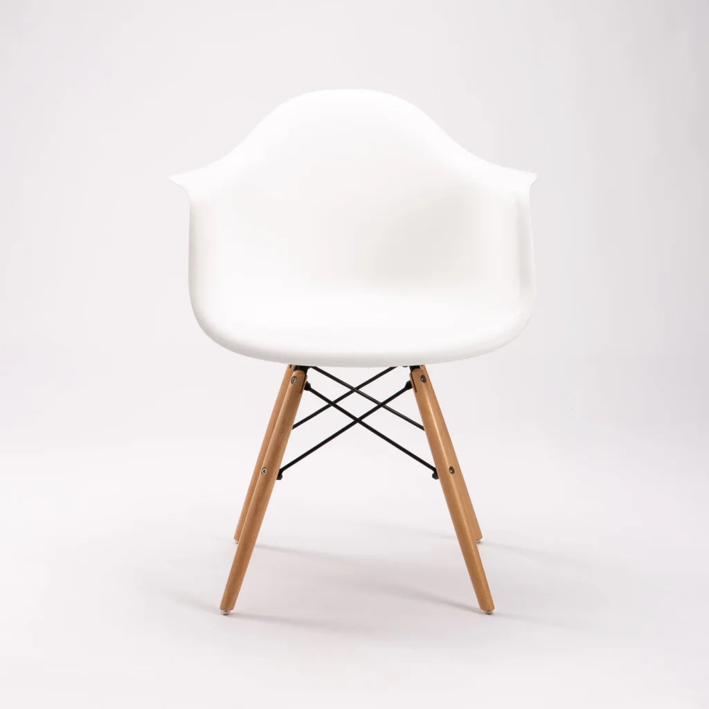 Rentia Wooden Leg Armchair - White