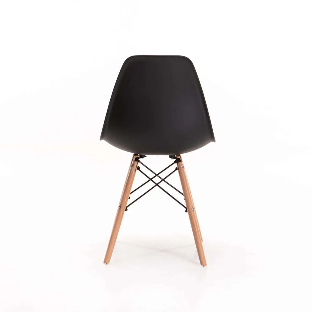 Rentia Wooden Leg Dining Chair - Black
