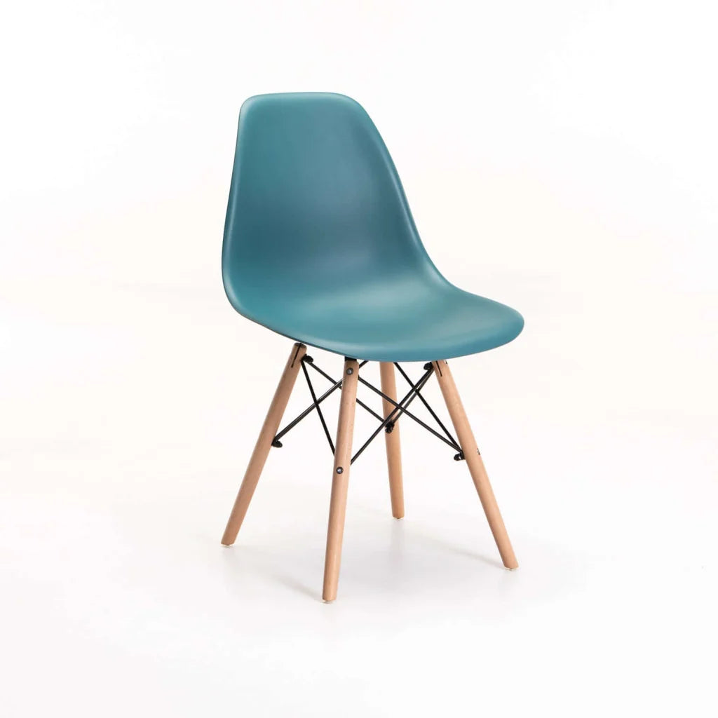 Rentia Wooden Leg Dining Chair - Teal