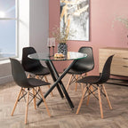 Rentia Wooden Leg Dining Chair - Black