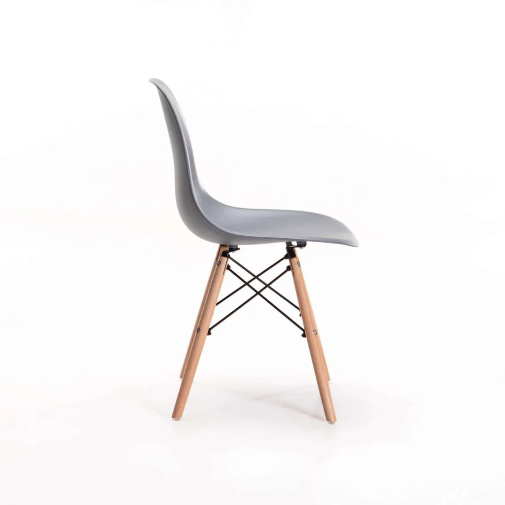 Rentia Wooden Leg Dining Chair - Grey