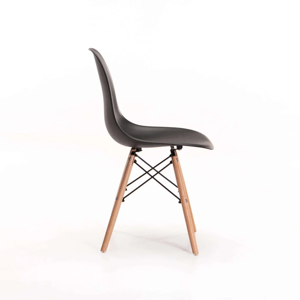 Rentia Wooden Leg Dining Chair - Black