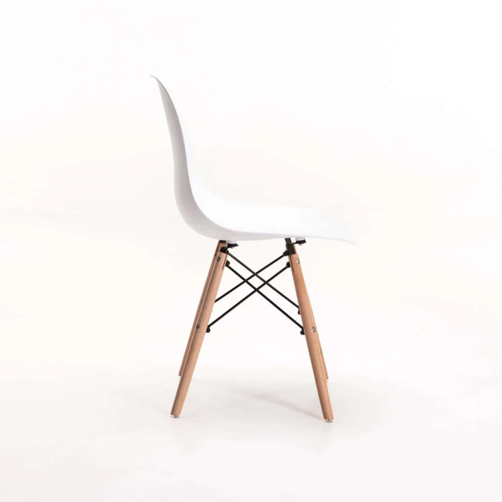 Rentia Wooden Leg Dining Chair - White