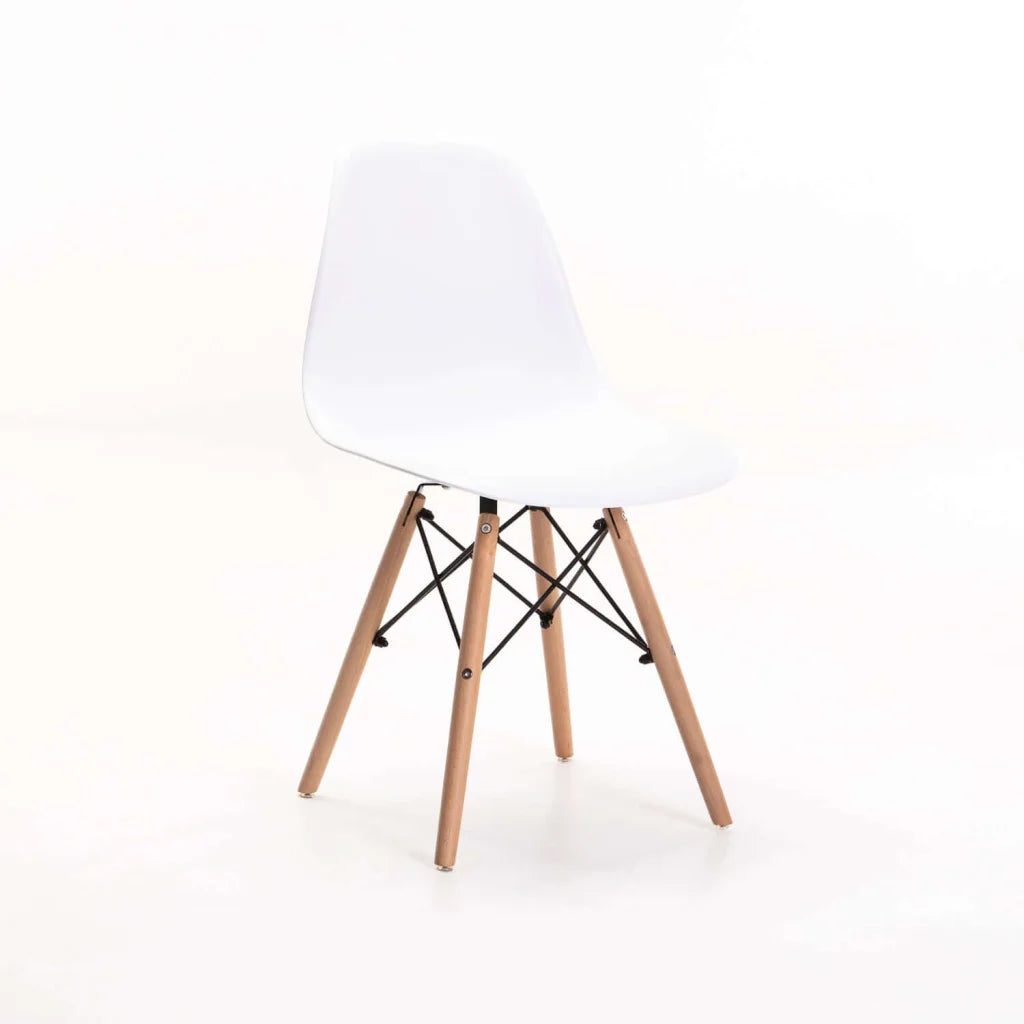 Rentia Wooden Leg Dining Chair - White