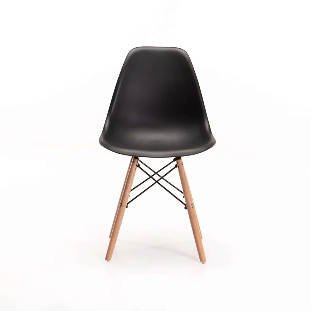 Rentia Wooden Leg Dining Chair - Black
