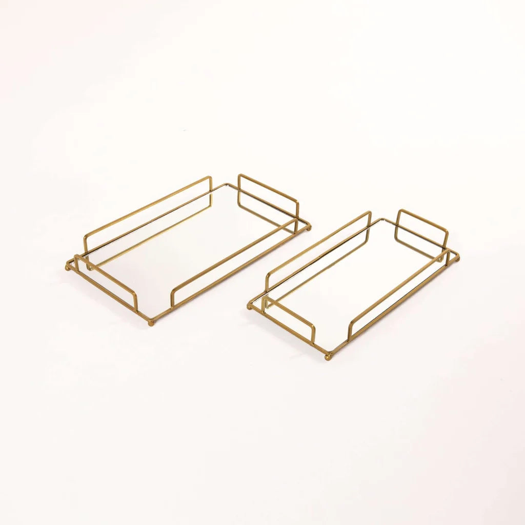 Calliope Rectangle Set of 2 Mirror Trays