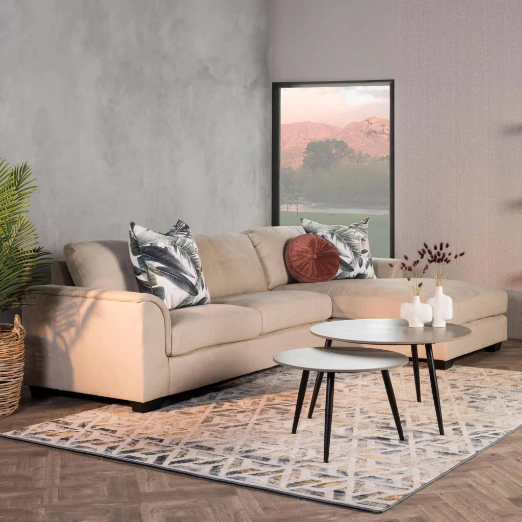 Cognac Set Of 2 Stone Top Coffee Table - Grey