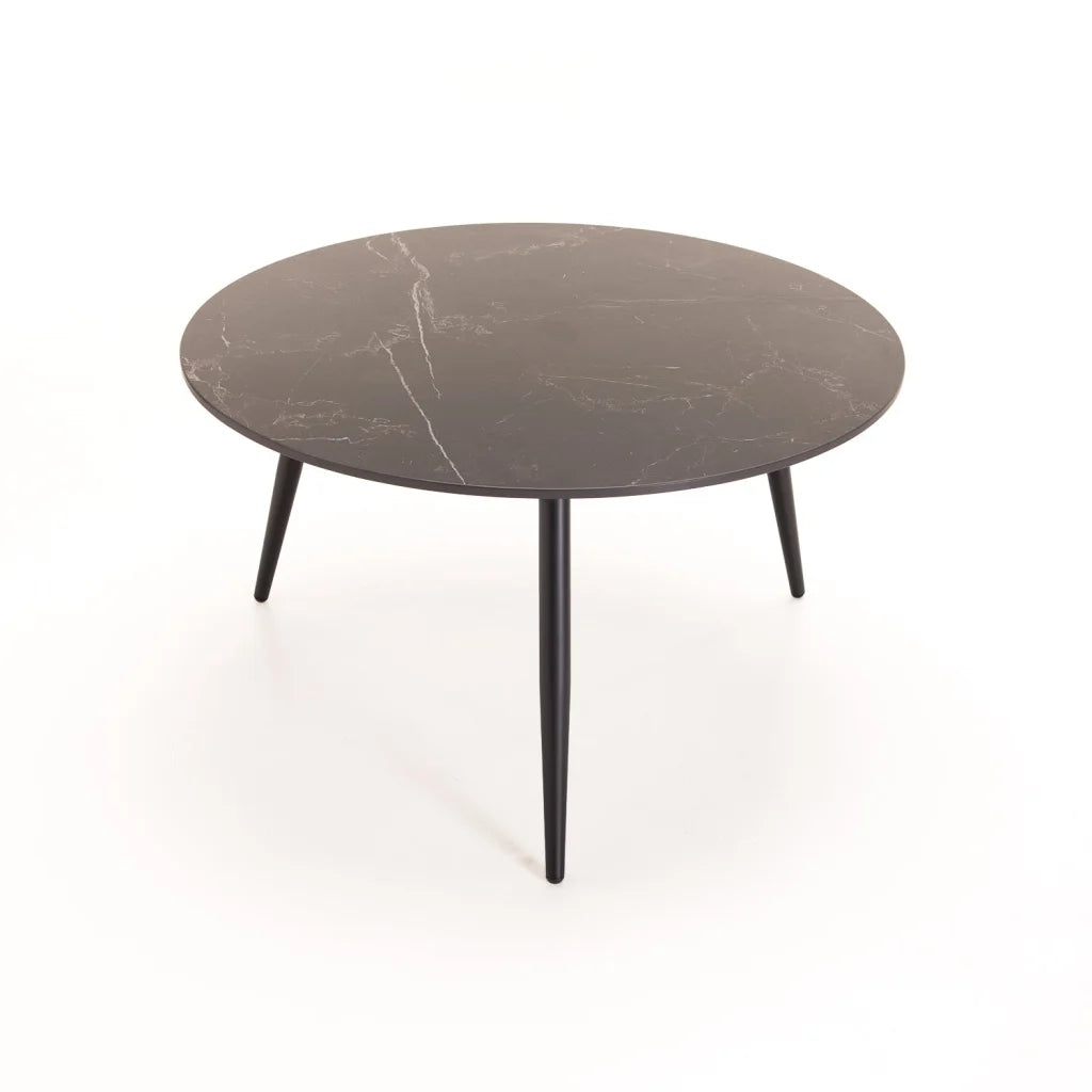 Cognac Set Of 2 Stone Top Coffee Table - Black