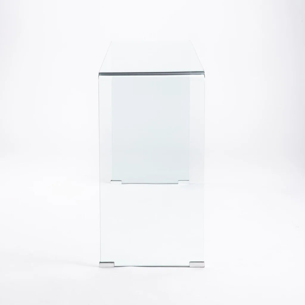 Clear Flute 125x40cm 12mm Tempered Glass Console