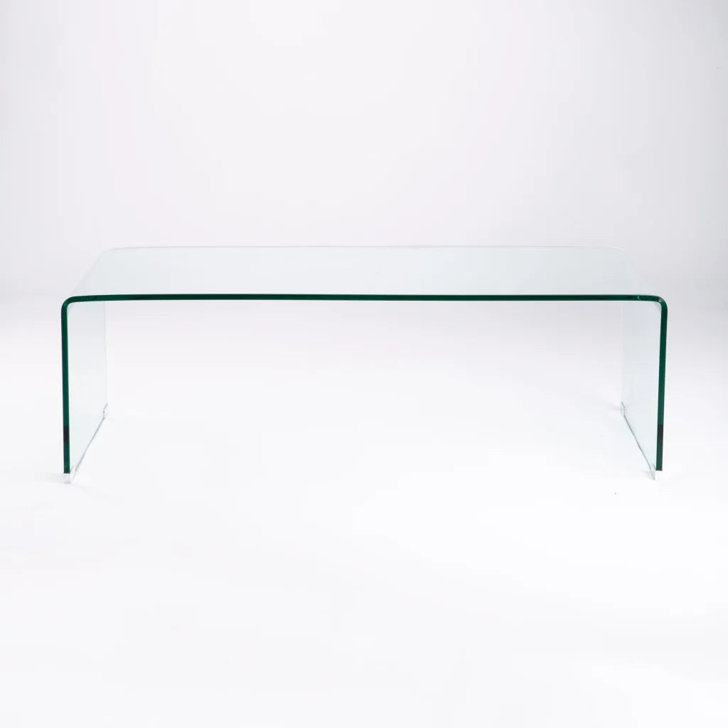 Clear Flute 12mm Tempered Glass Coffee Table -110 x 55 cm