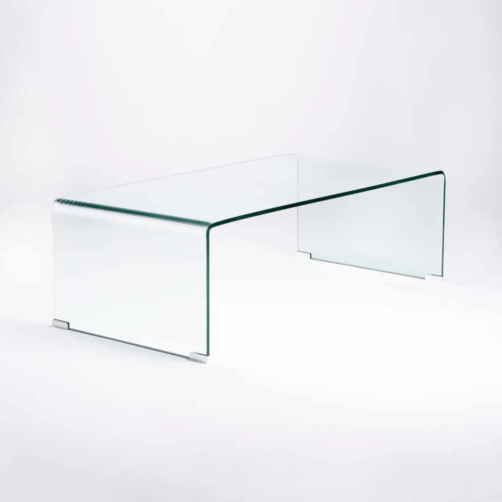 Clear Flute 12mm Tempered Glass Coffee Table -110 x 55 cm