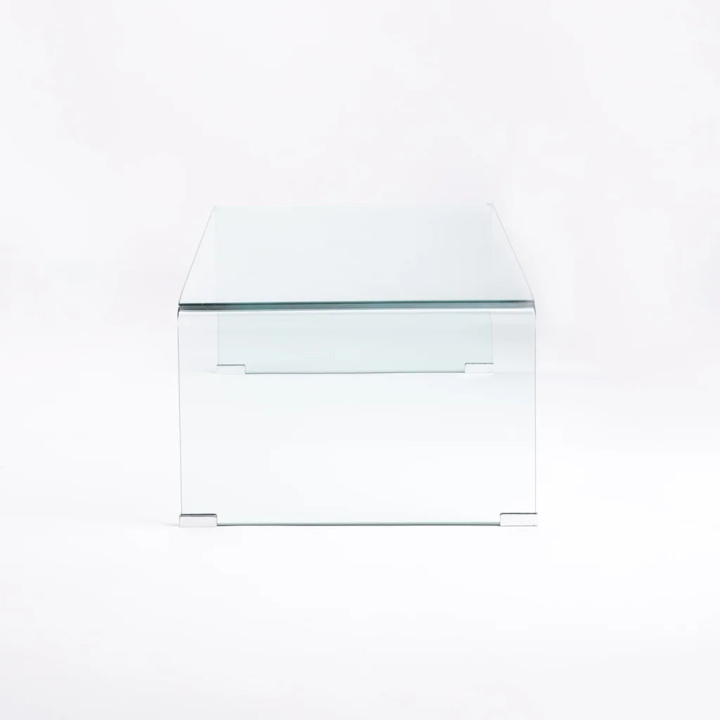 Clear Flute 12mm Tempered Glass Coffee Table -110 x 55 cm