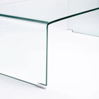 Clear Flute 12mm Tempered Glass Coffee Table -120 x 60 cm