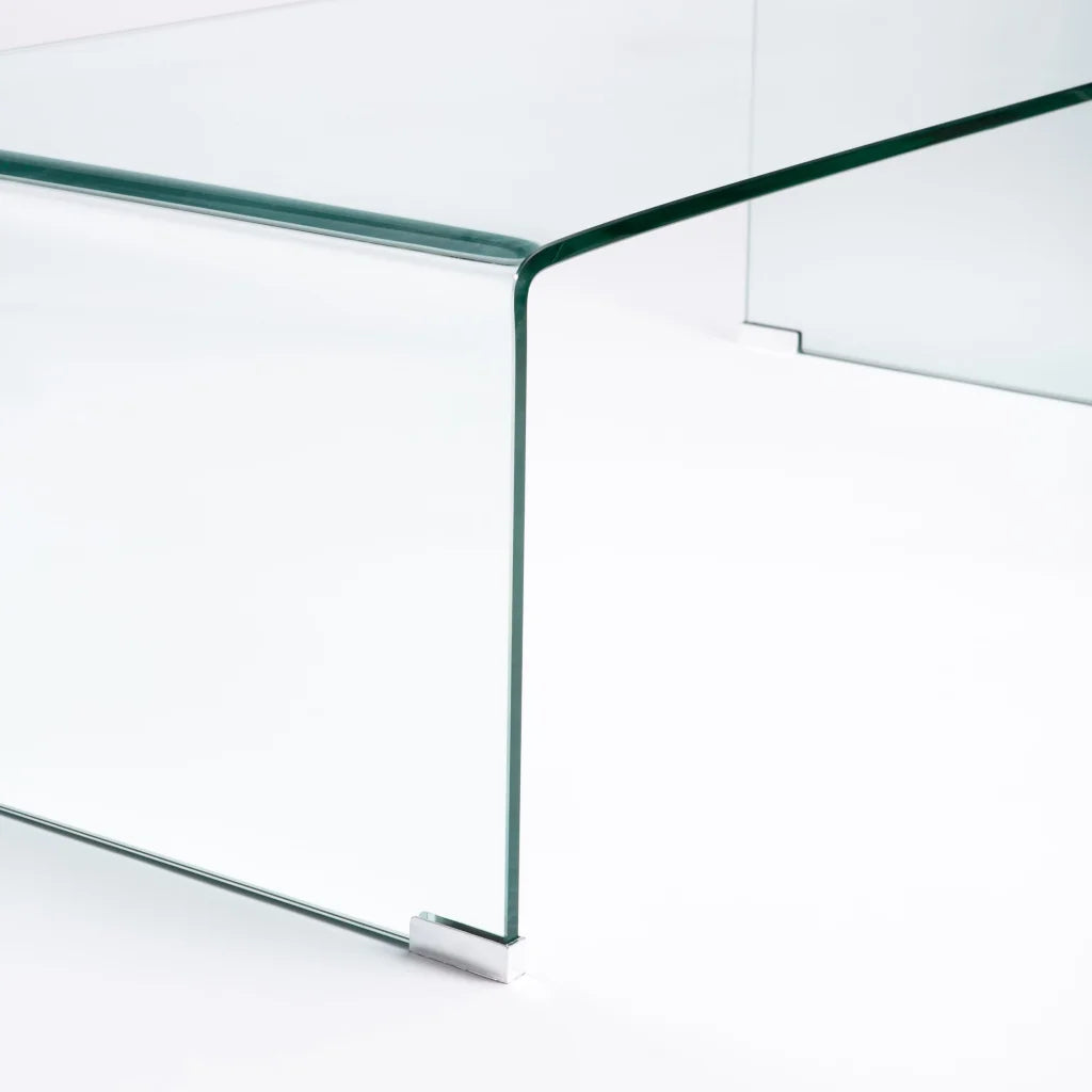 Clear Flute 12mm Tempered Glass Coffee Table -110 x 55 cm