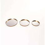 Dahlia Round Set Of 3 Mirror Trays
