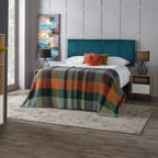 Rankin Velvet Headboad - Teal - Double
