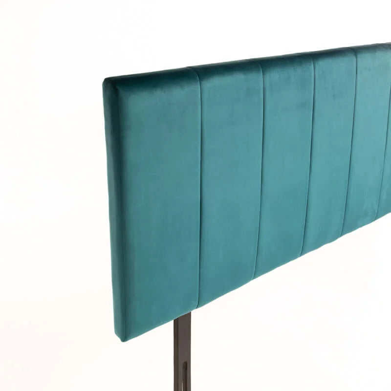 Rankin Velvet Headboad - Teal - Double