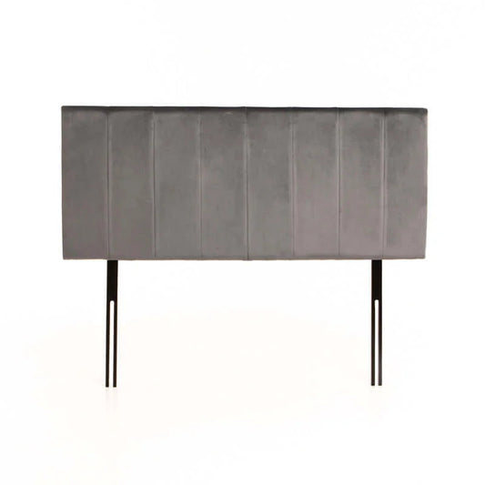 Rankin Velvet Headboad - Grey - Double