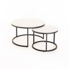 Colada Set Of 2 Stone Top Coffee Table - Gold Leg