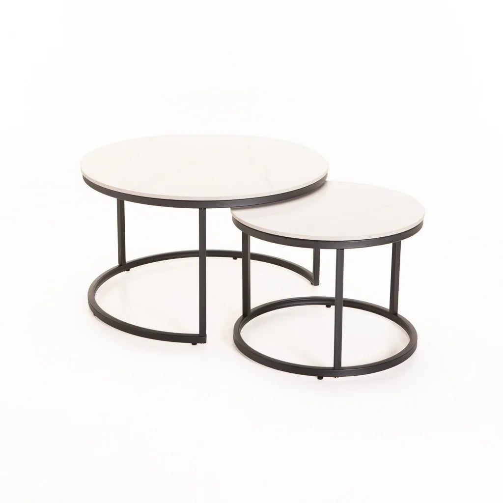 Colada Set Of 2 Stone Top Coffee Table - Gold Leg