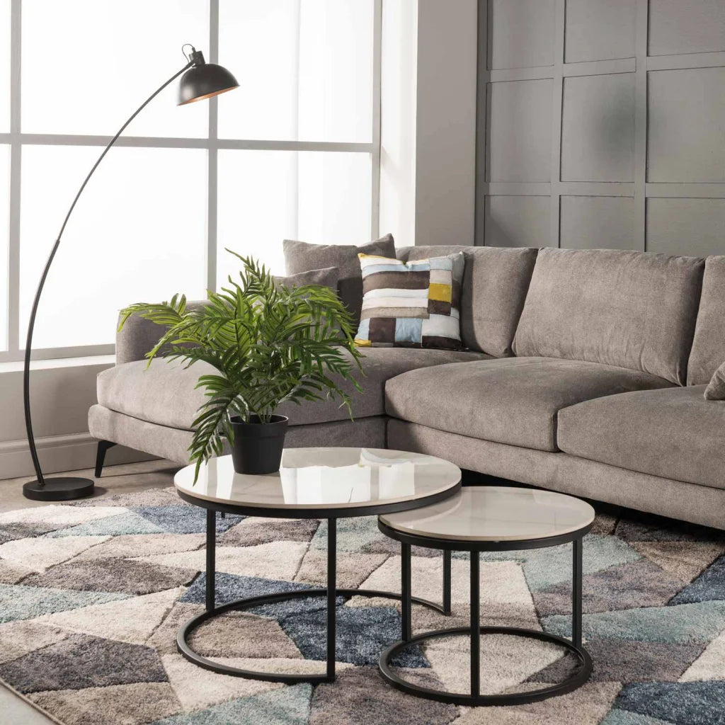 Colada Set Of 2 Stone Top Coffee Table - Gold Leg