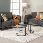 Colada Set Of 2 Stone Top Coffee Table - Black Leg