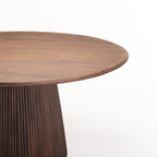 Chipo 150 Round Solid Wood Dining  Table- Dark Brown