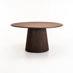 Chipo 150 Round Solid Wood Dining  Table- Dark Brown