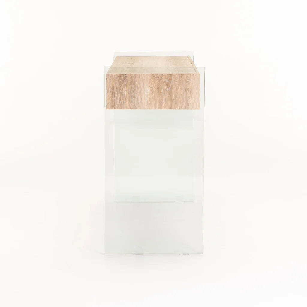 Juju Glass Console With Drawers - Oak