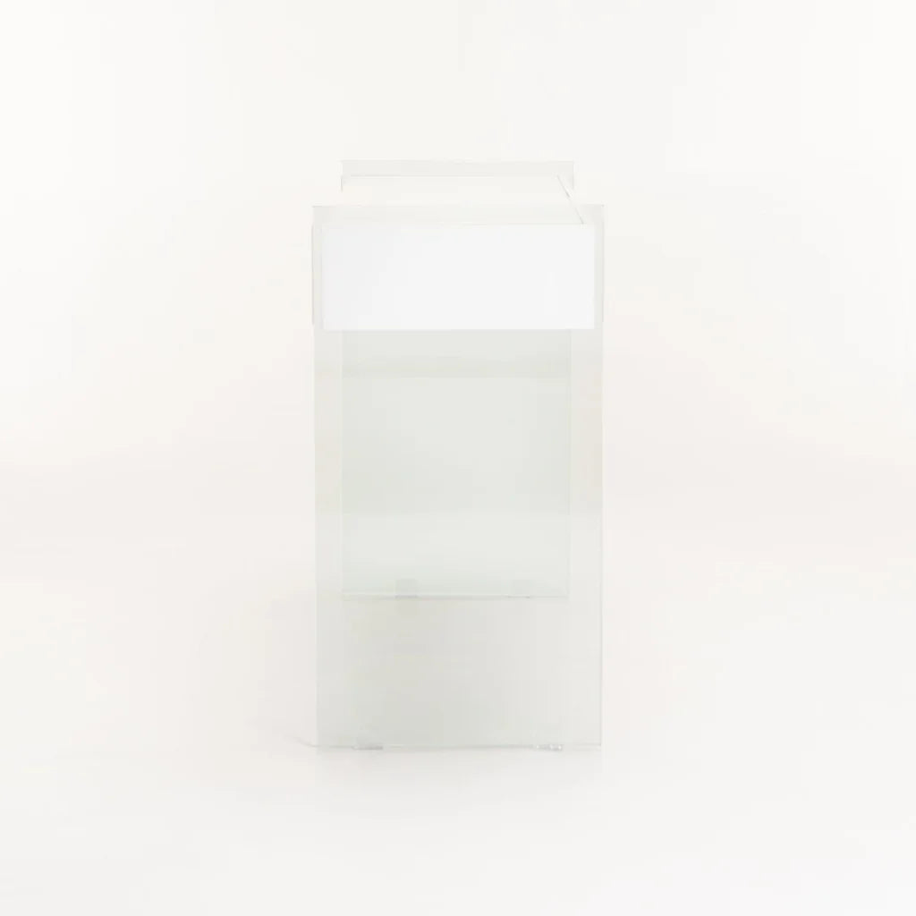 Juju Glass Console With Drawers - White