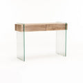 Juju Glass Console With Drawers - Oak