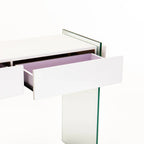Juju Glass Console With Drawers - White